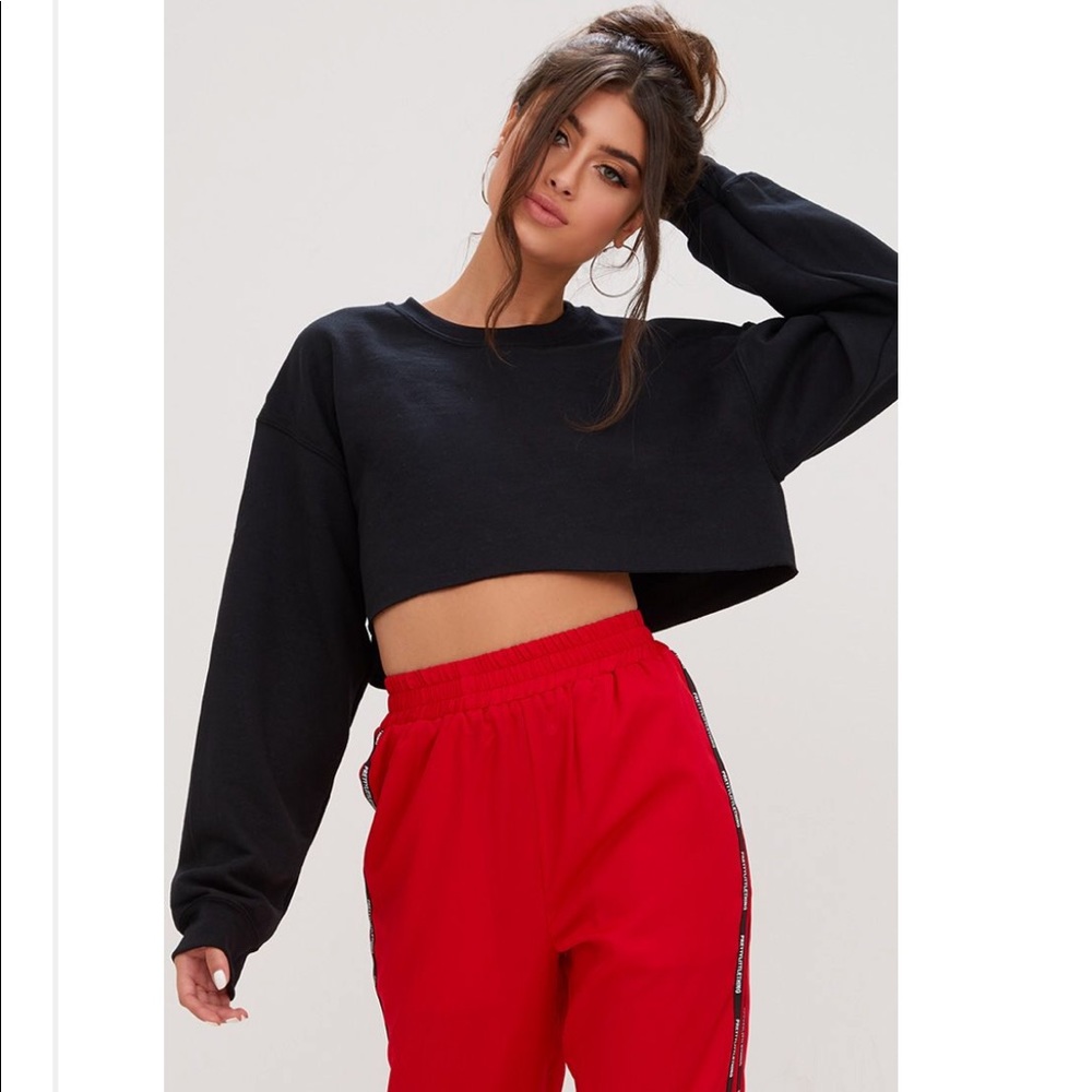 Black Cropped Sweatshirt